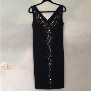 Black beaded little black dress